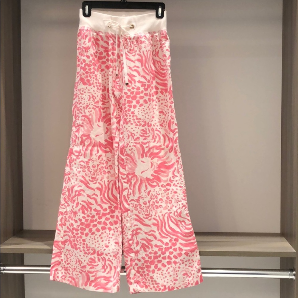 Lily Pulitzer Linen Wide Leg Pants Size XXS